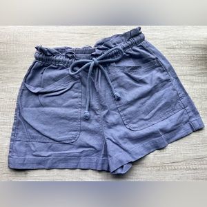 Purple Linen Shorts
